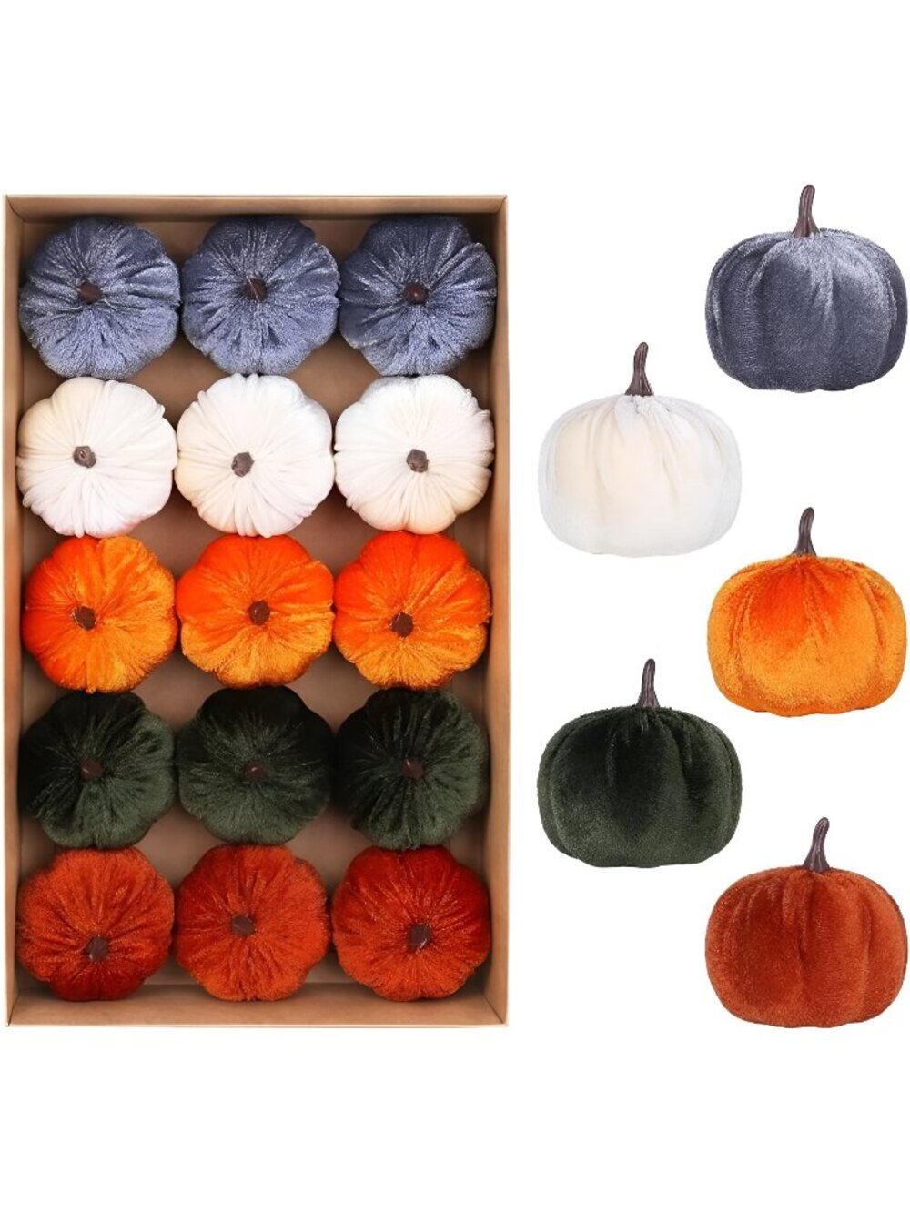 15PCS Fall Pumpkins for Indoor Autume Thanksgiving Home Decor